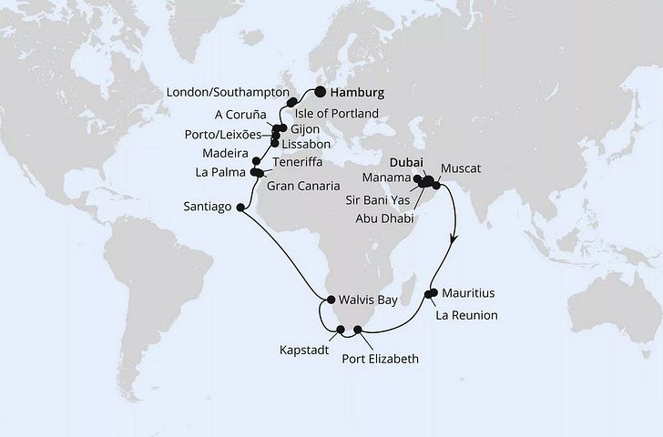 Impression zu AIDA Winter 2026/27 - AIDAprima - Weltenbummler Orient, Südafrika & Mauritius