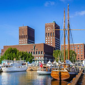 Oslo Rathaus Hafen Norwegen