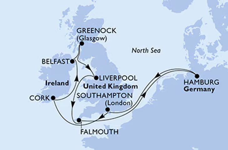 Impressionn zu Sommer 2025 - MSC Preziosa - Großbritannien & Irland
