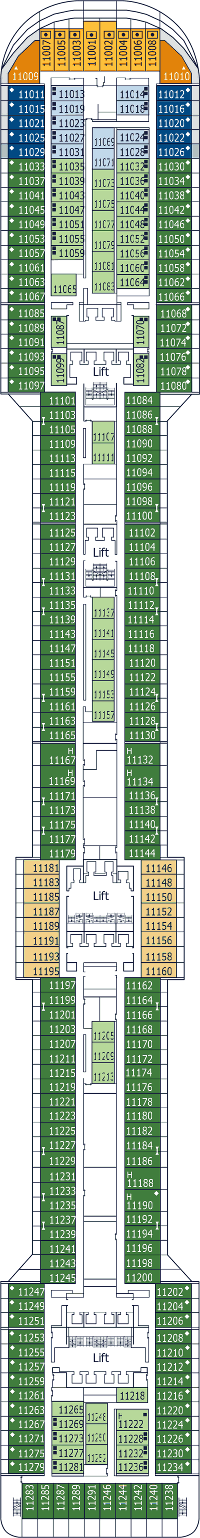 MSC Fantasia - MSC Cruises - Deck 11 (Meraviglia)