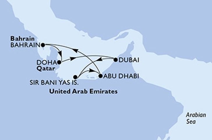 Impressionn zu MSC Festtagsreisen - Winter 2026/27 - Dubai, Abu Dhabi & Qatar