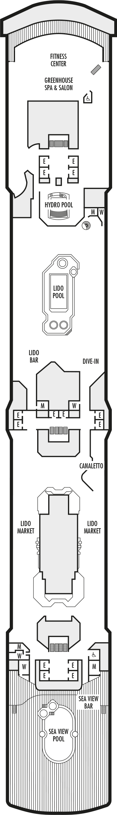 MS Oosterdam - Holland America Line - Deck 9 (Lido Deck)