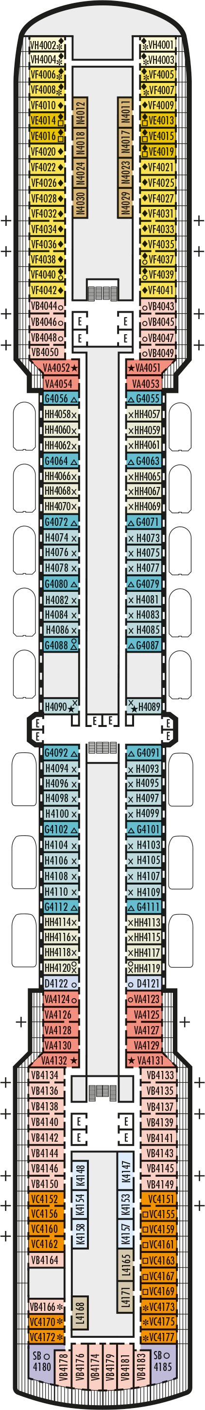MS Oosterdam - Holland America Line - Deck 4 (Upper Promenade Deck)