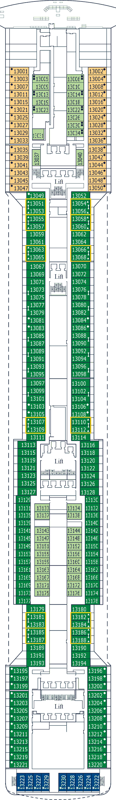 MSC Preziosa - MSC Cruises - Deck 14 (Smeraldo)