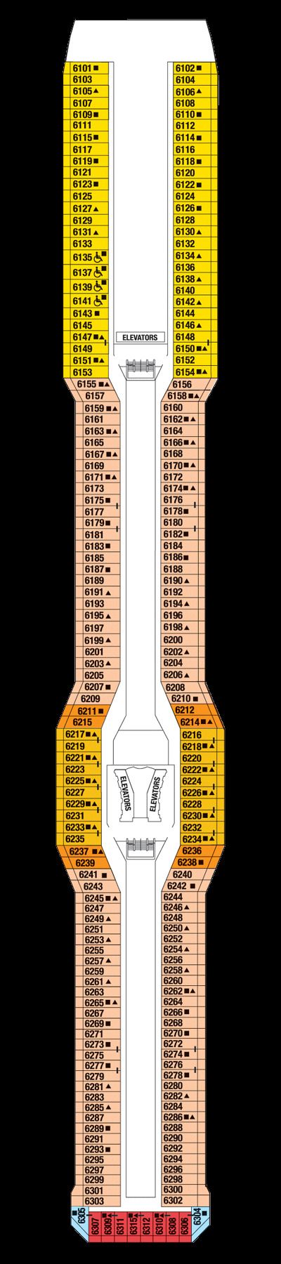 Celebrity Eclipse - Celebrity Cruises - Deck 6 (Continental Deck)