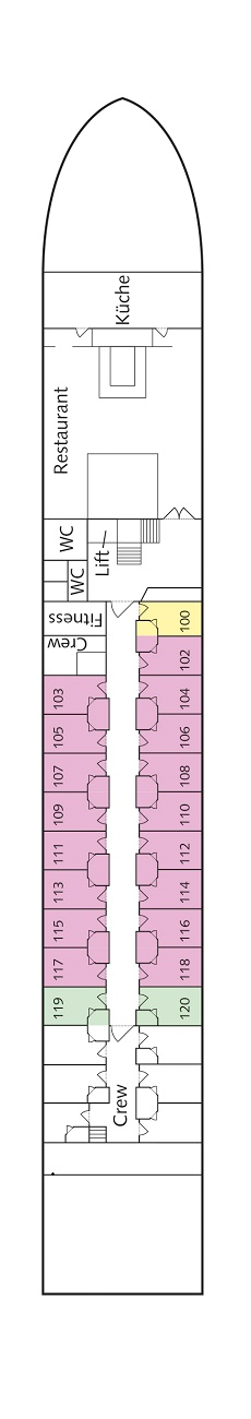 MS Sans Souci - Plantours Flusskreuzfahrten - Deck 1 (Eems-Deck)