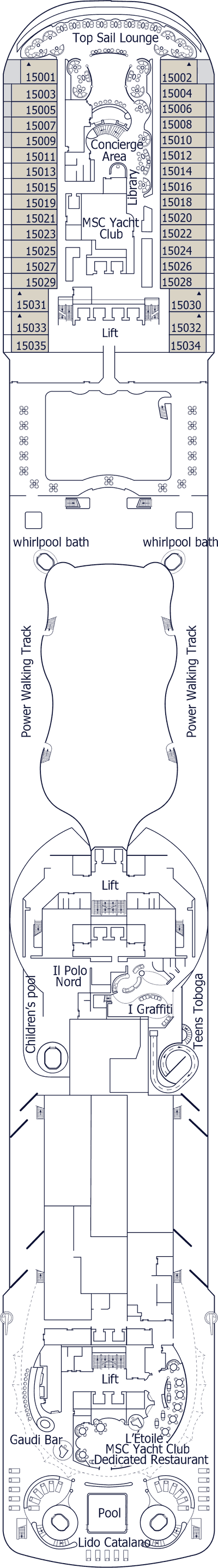 MSC Fantasia - MSC Cruises - Deck 15 (Splendido)