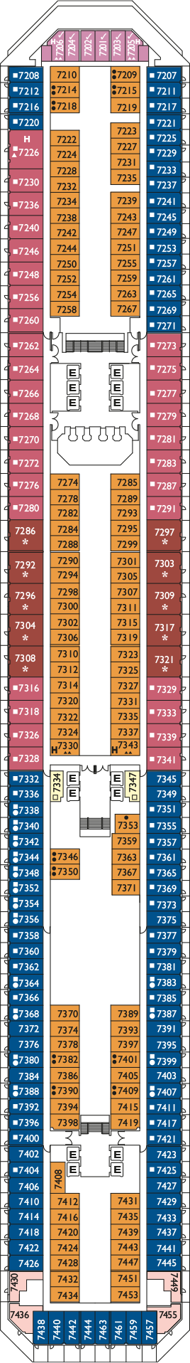 Costa Pacifica - Costa Kreuzfahrten - Deck 7 (Alhambra)
