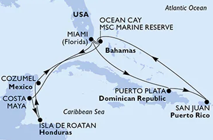 Impressionn zu Sommer 2025 - MSC World America - Karibik mit Bahamas intensiv