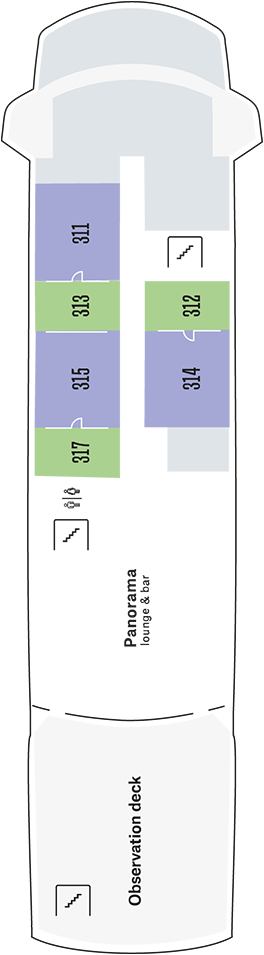 MS Santa Cruz II - Hurtigruten EXPEDITIONS - Deck 4 (Panorama Deck)