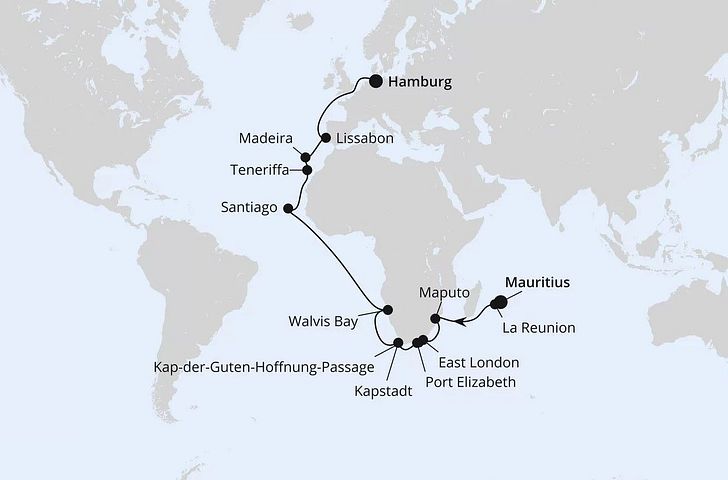 Impression zu AIDA Teilstrecke der Weltreise - AIDAsol - Von Mauritius nach Hamburg