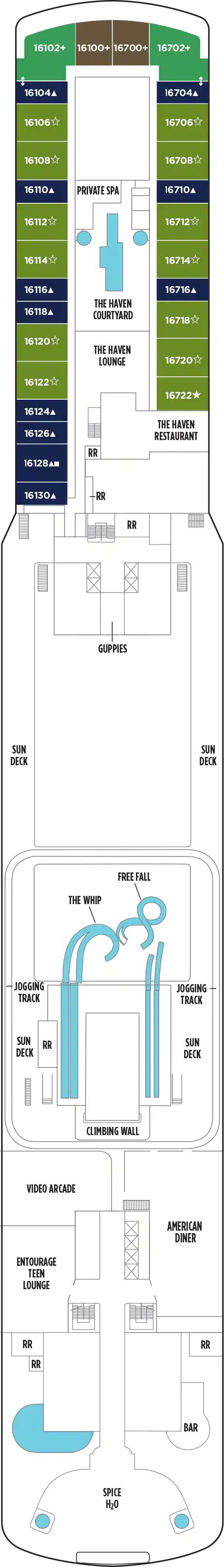 Norwegian Getaway - Norwegian Cruise Line - Deck 16 (Deck 16)