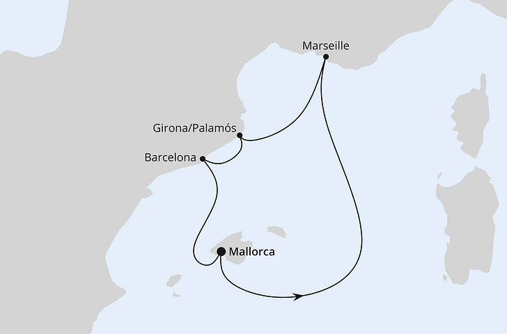 Impressionn zu AIDAluna Highlights 2025 - Côte bleue & Costa Brava