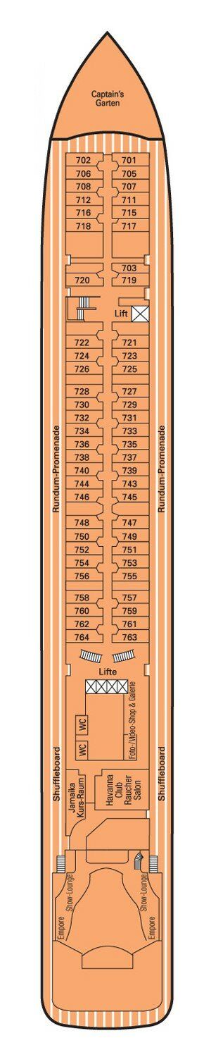 MS Amadea - Phoenix Seereisen - Deck 7 (Promenaden-Deck)