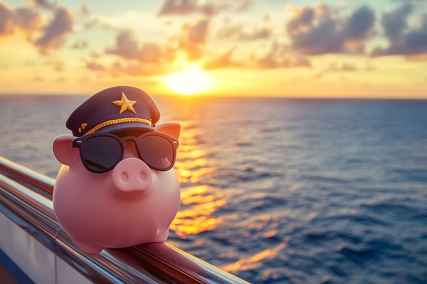 Sparschwein auf Kreuzfahrt