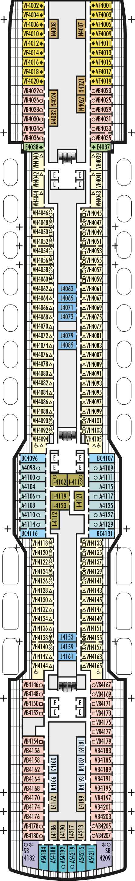 MS Rotterdam - Holland America Line - Deck 4 (BEETHOVEN DECK)