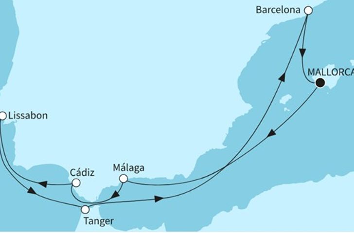 Impressionn zu Sommer 2026 - Mein Schiff Flow - Sonniges Iberien und Marokko