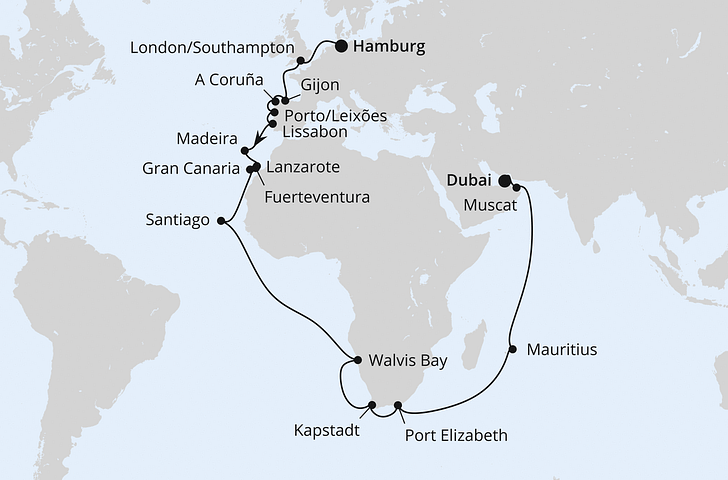 Impressionn zu AIDA Winter 2026/27 - AIDAprima - Weltenbummler Kanaren, Südafrika & Mauritius
