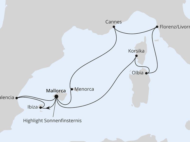 Mittelmeerinseln mit Sonnenfinsternis ab Mallorca