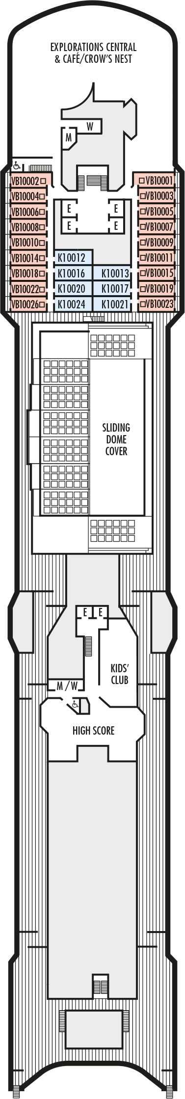 MS Oosterdam - Holland America Line - Deck 10 (Observation Deck)