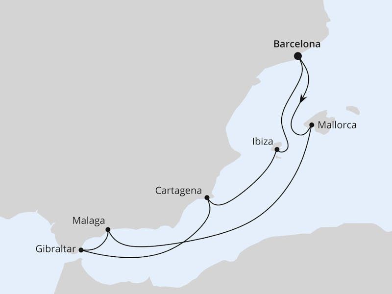  Mediterrane Schätze mit Gibraltar ab Barcelona