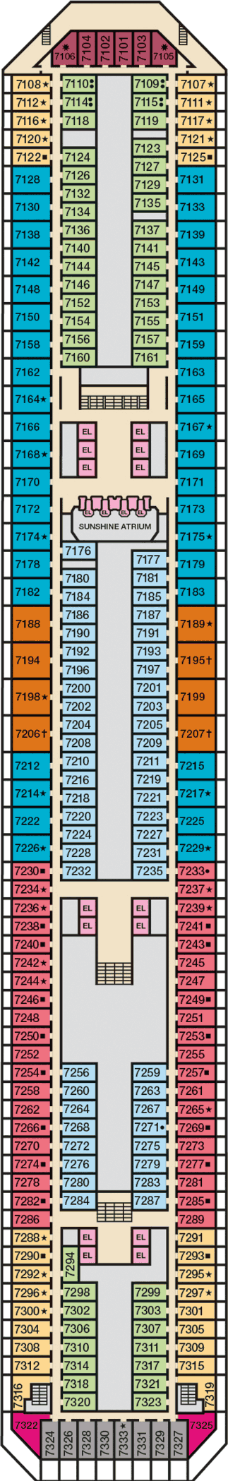 Carnival Sunshine - Carnival Cruise Line - Deck 7 (Deck 7)