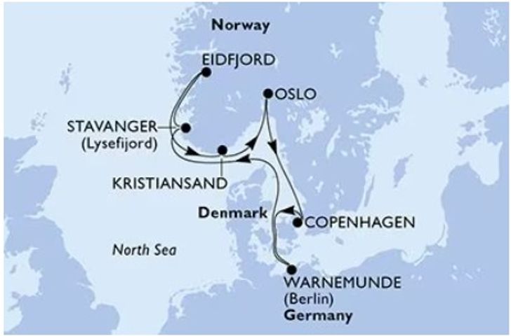 Impressionn zu Sommer 2025 - MSC Poesia - Norwegen & Dänemark