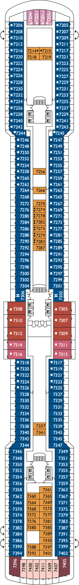 Costa Deliziosa - Costa Kreuzfahrten - Deck 7 (Ibisco)