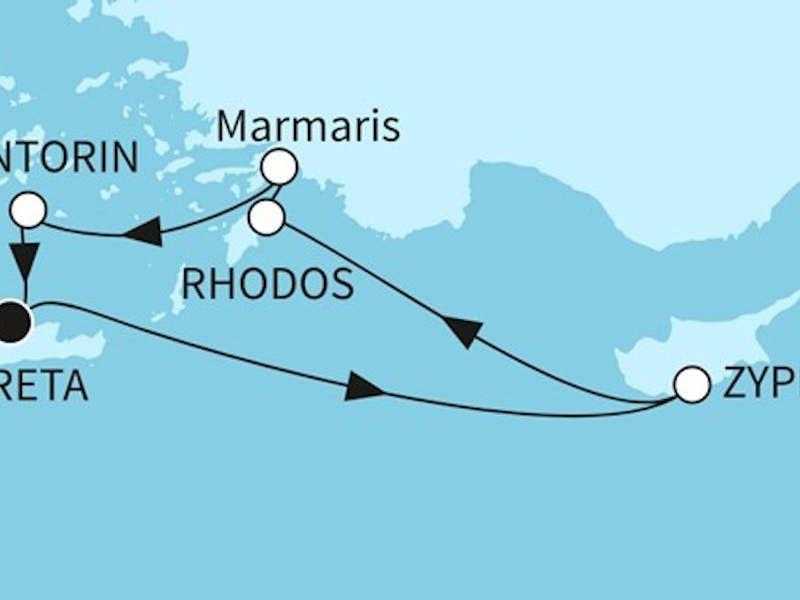 Östliches Mittelmeer mit Rhodos