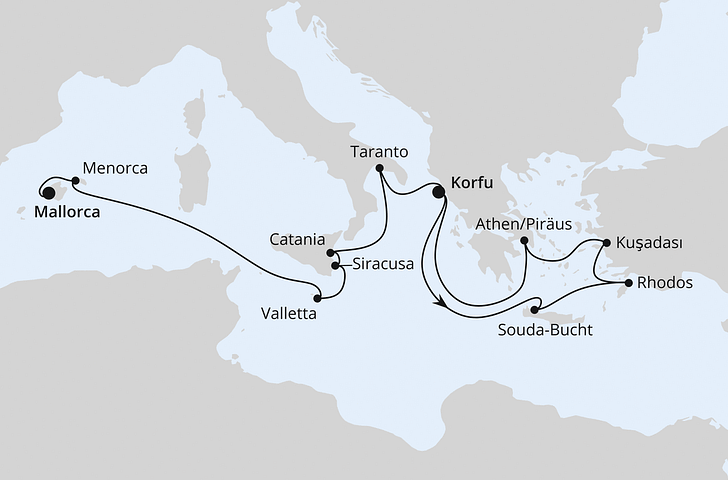 Impressionn zu AIDA PREMIUM All Inclusive Winter 2025/26 - AIDAblu - Von Korfu nach Mallorca
