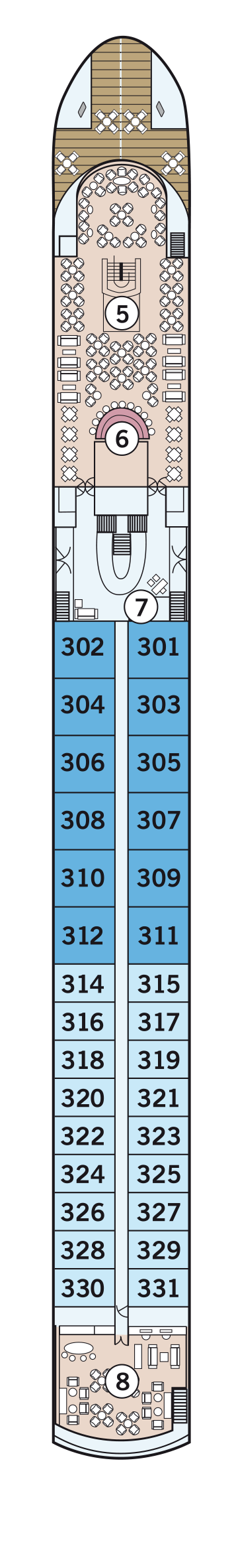 MS Amadeus Diamond - Amadeus Flusskreuzfahrten - Deck 3 (Mozart-Deck)