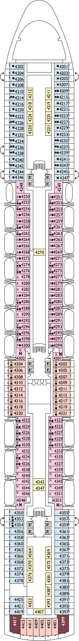 Costa Deliziosa - Costa Kreuzfahrten - Deck 4 (Camelia)