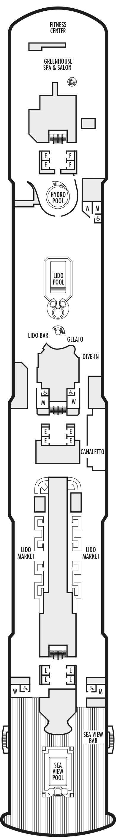 MS Rotterdam - Holland America Line - Deck 9 (LIDO DECK)
