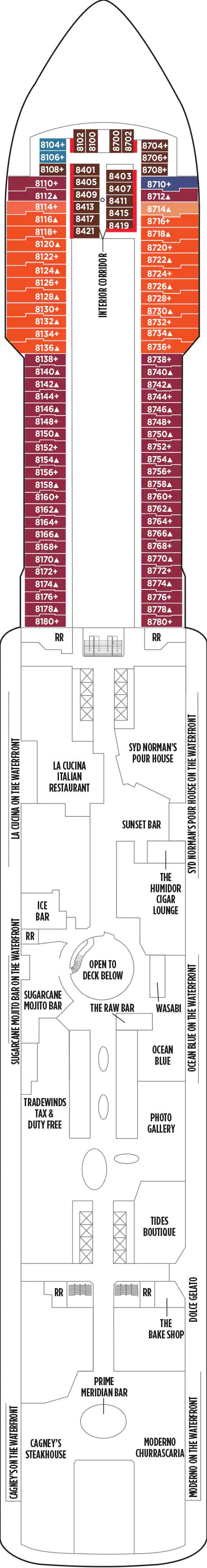 Norwegian Getaway - Norwegian Cruise Line - Deck 8 (Deck 8)