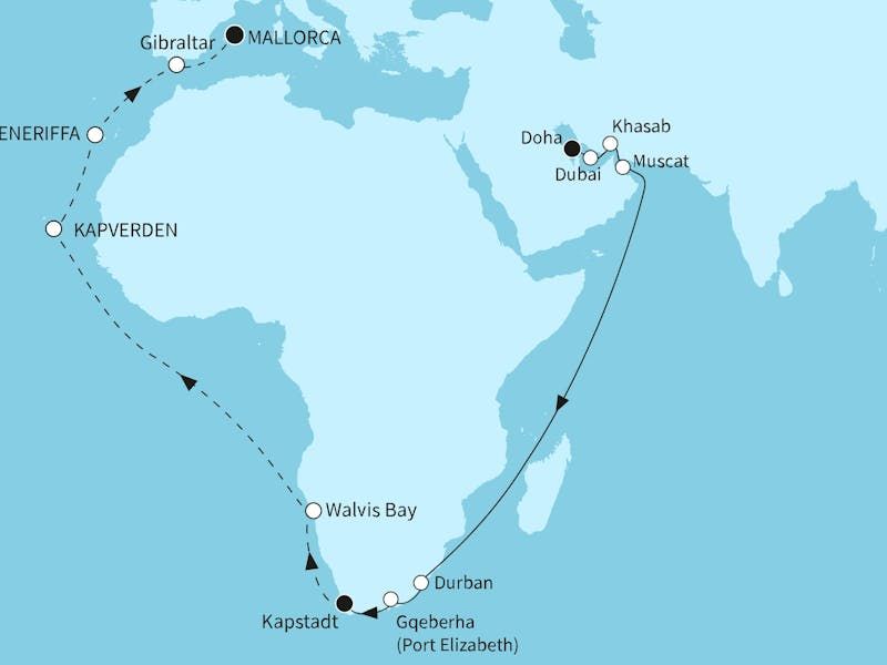  Transreisen 2026 - Mein Schiff 4 oder Mein Schiff 5 - Weltentdecker Bildidee 