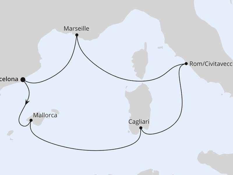 Mediterrane Schätze mit Sardinien ab Barcelona