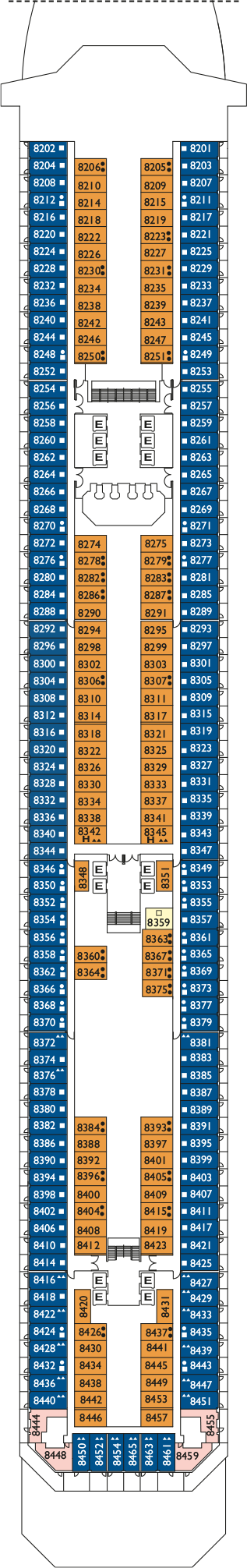 Costa Favolosa - Costa Kreuzfahrten - Deck 8 (Encelado)