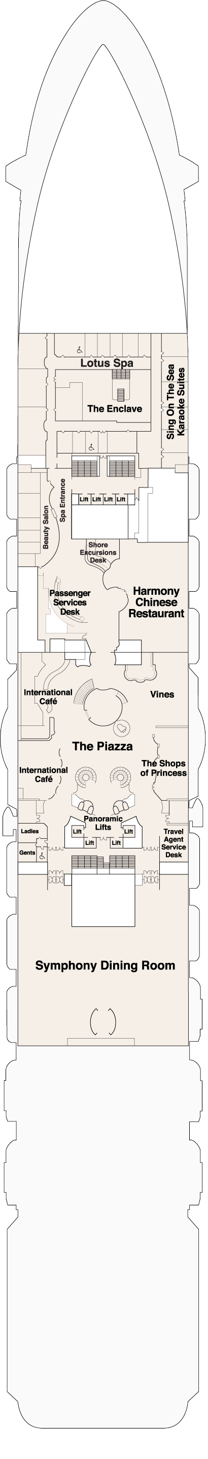 Majestic Princess - Princess Cruises - Deck 5 (Plaza)