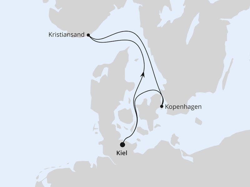Kurzreise nach Kristiansand & Kopenhagen ab Kiel