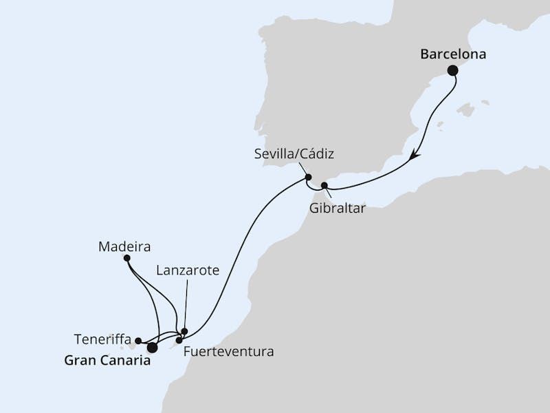 Andalusien, Madeira & Kanaren ab Barcelona 1