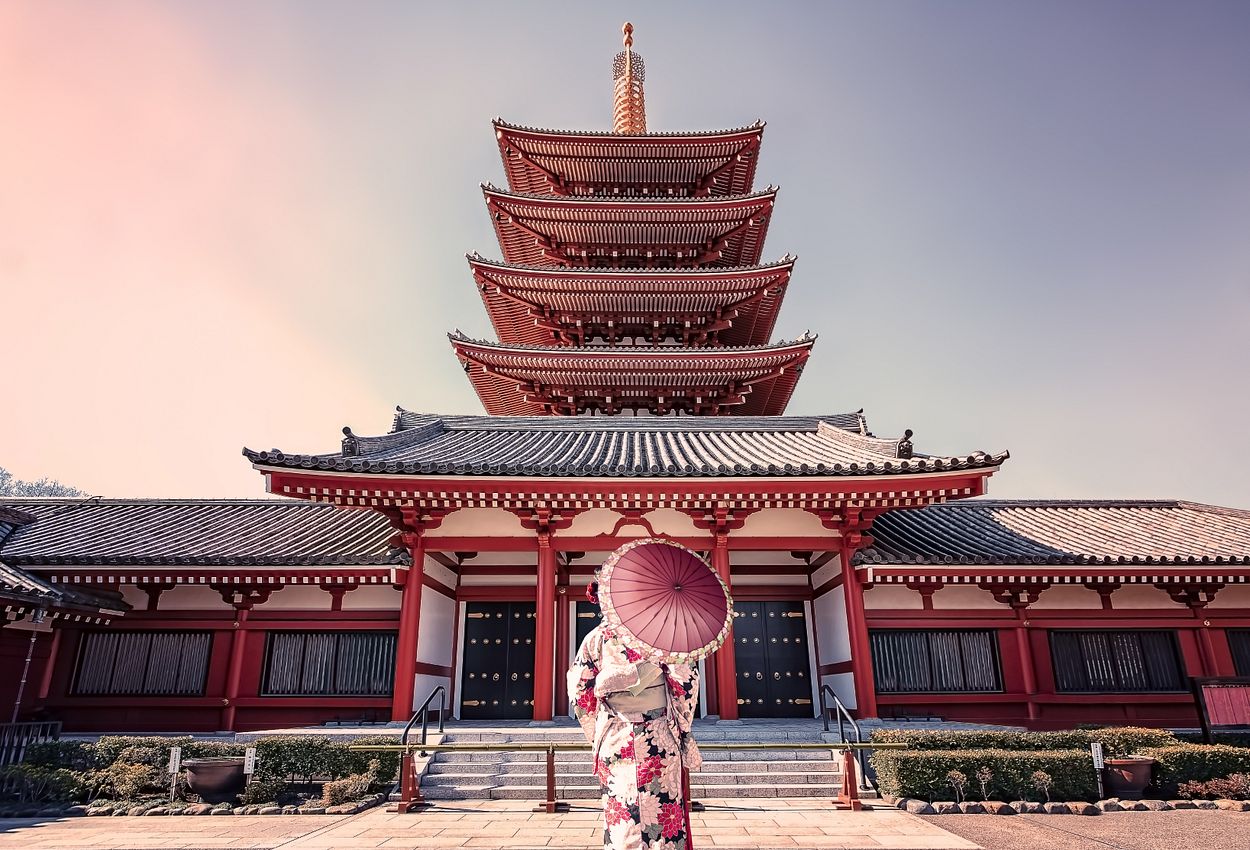 Ein Tempel in Tokyo, Japan
