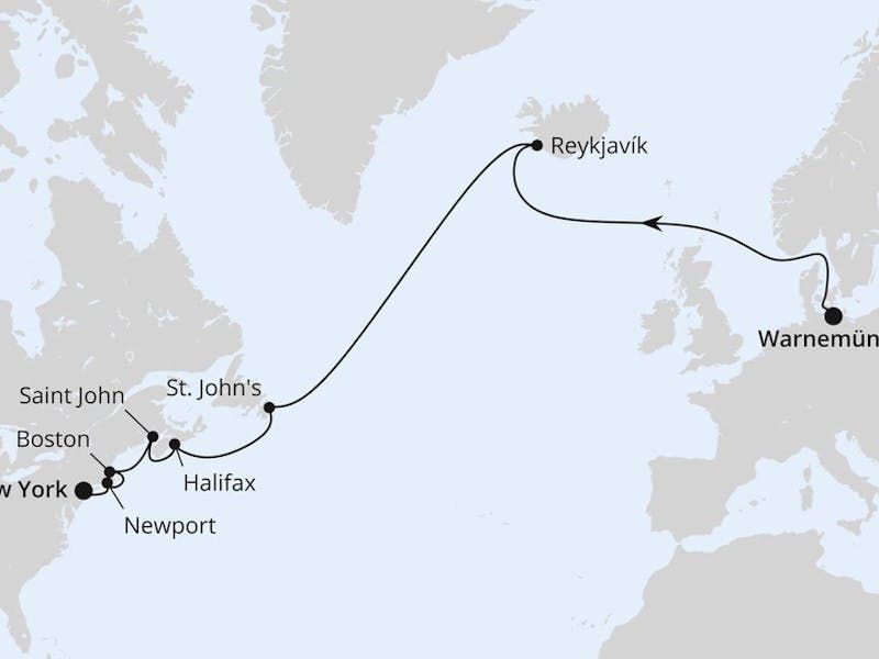 Transatlantik von Warnemünde nach New York