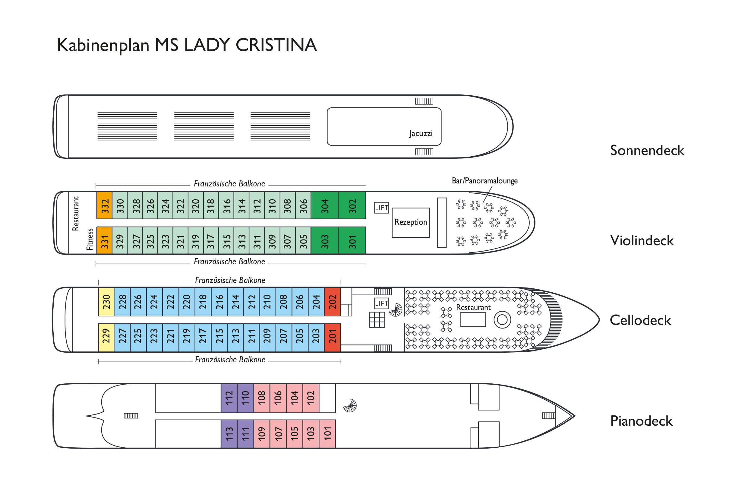 LADY CRISTINA Deckplan