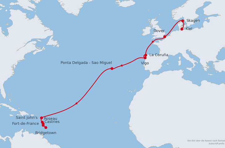 Impression zu AIDA Winter 2027/2028 - AIDAbella - Von Kiel über die Azoren in die Karibik