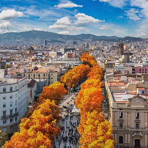 Barcelona La Rambla Herbst