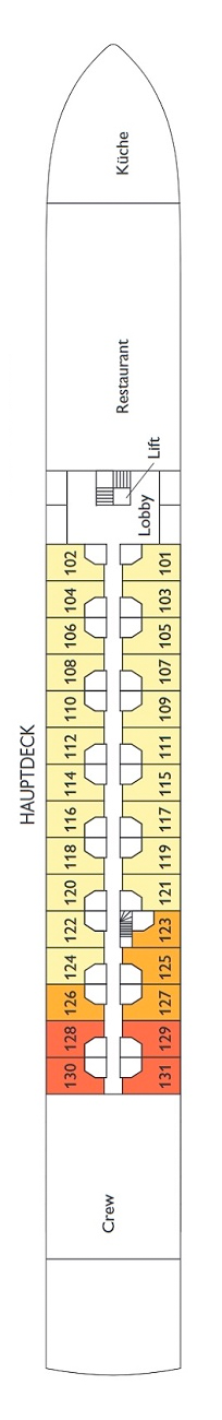 MS Elegant Lady - Plantours Flusskreuzfahrten - Deck 1 (Hauptdeck)