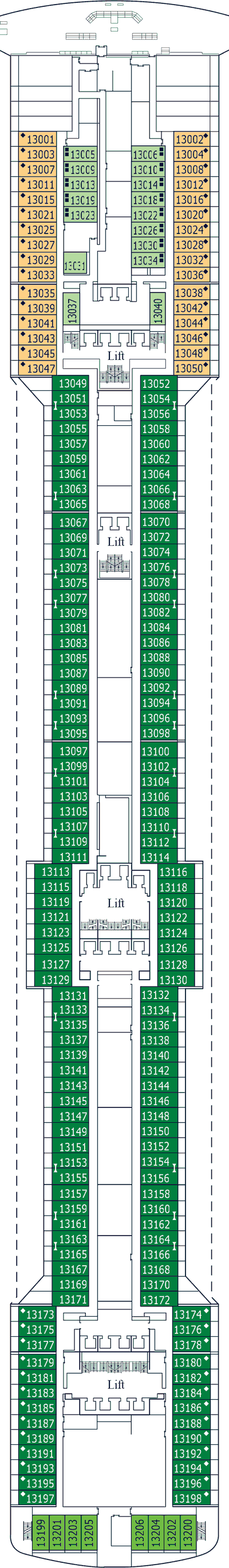 MSC Fantasia - MSC Cruises - Deck 14 (Miraggio)
