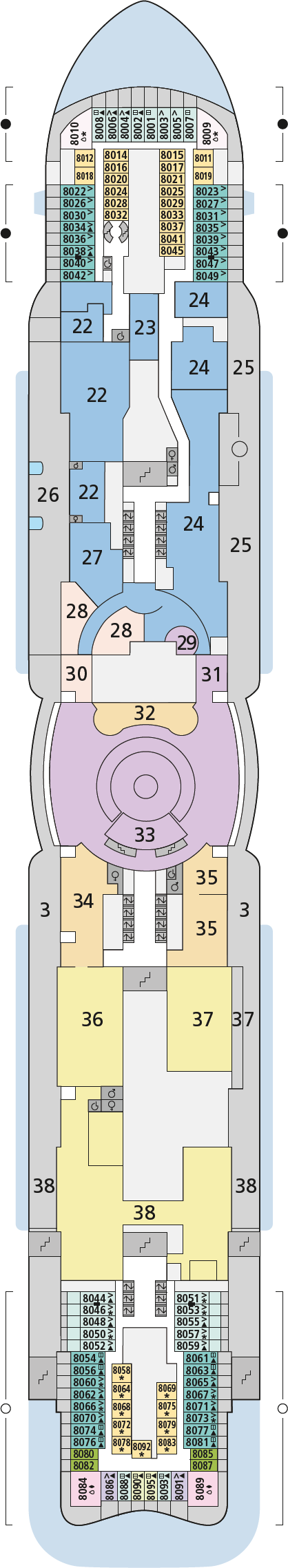 AIDAcosma - AIDA Cruises - Deck 8 (Deck 8)