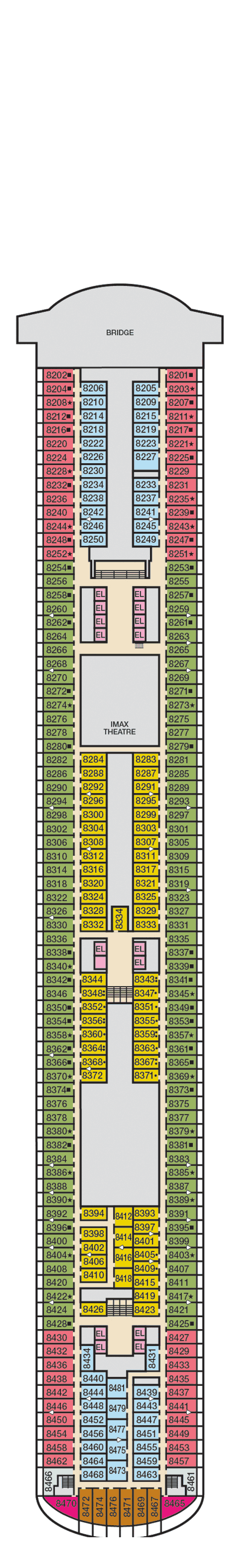 Carnival Horizon - Carnival Cruise Line - Deck 8 (Verandah)
