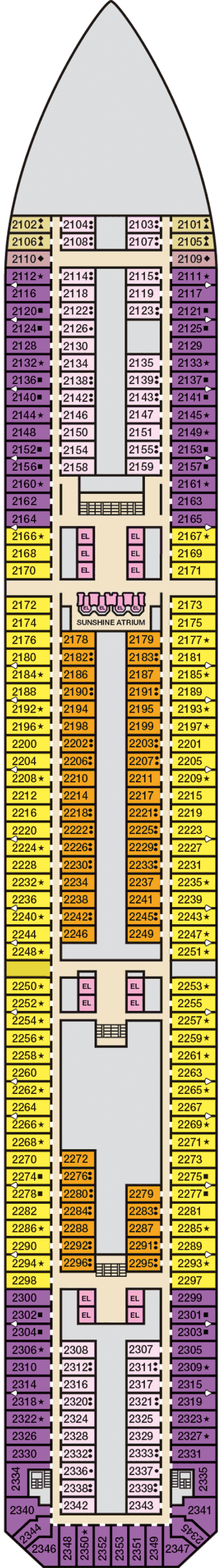 Carnival Sunshine - Carnival Cruise Line - Deck 2 (Deck 2)